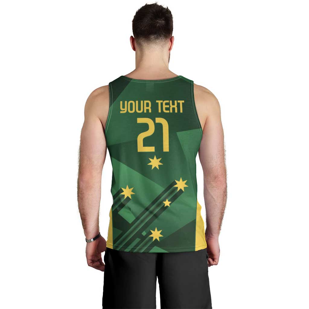 Australia Kangaroo Custom Men Tank Top Aussie National Color Sporty Pattern - Vibe Hoodie Shop