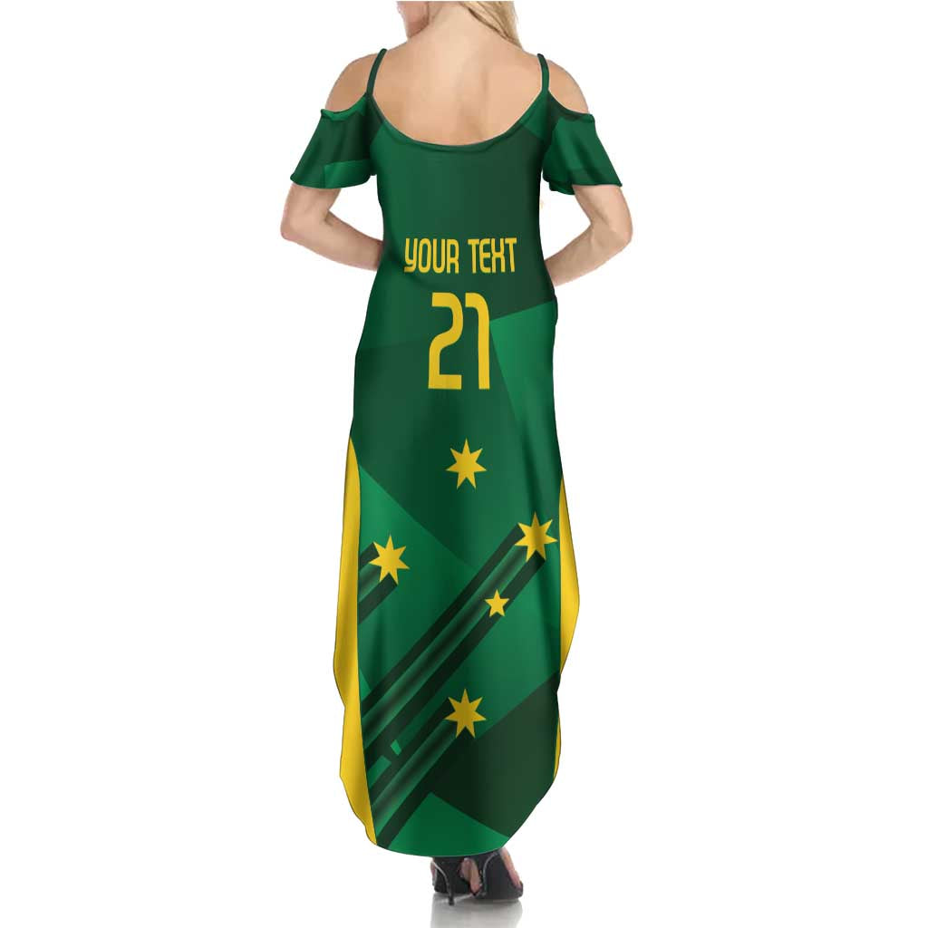 Australia Kangaroo Custom Summer Maxi Dress Aussie National Color Sporty Pattern