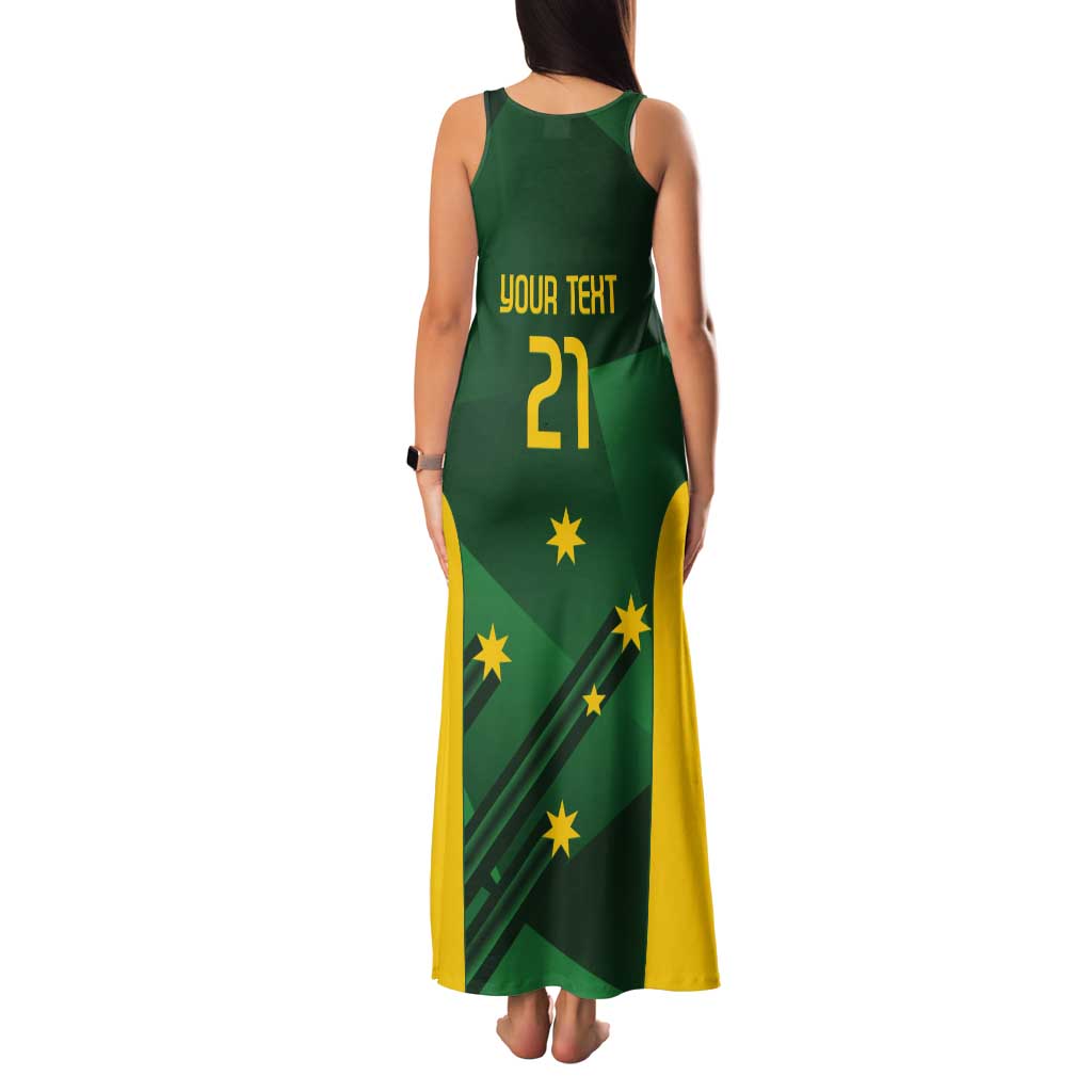 Australia Kangaroo Custom Tank Maxi Dress Aussie National Color Sporty Pattern