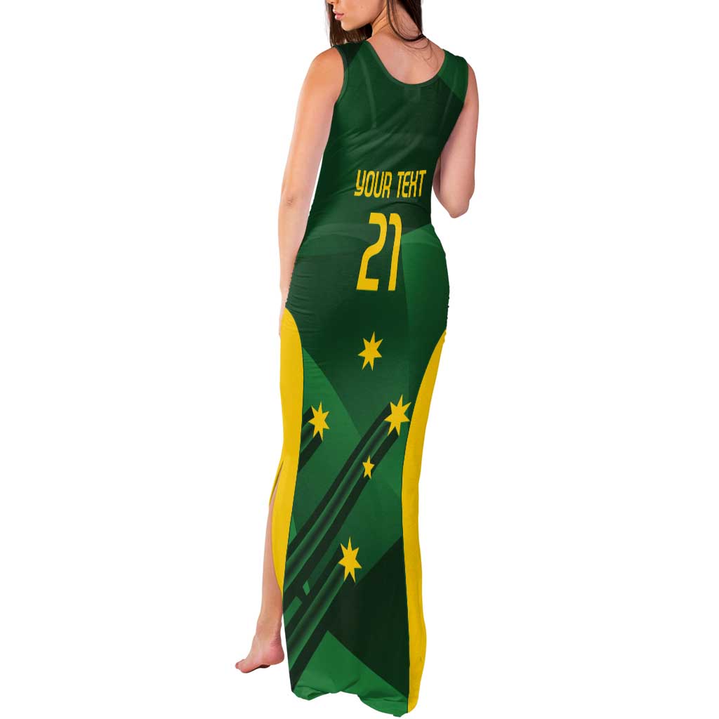 Australia Kangaroo Custom Tank Maxi Dress Aussie National Color Sporty Pattern