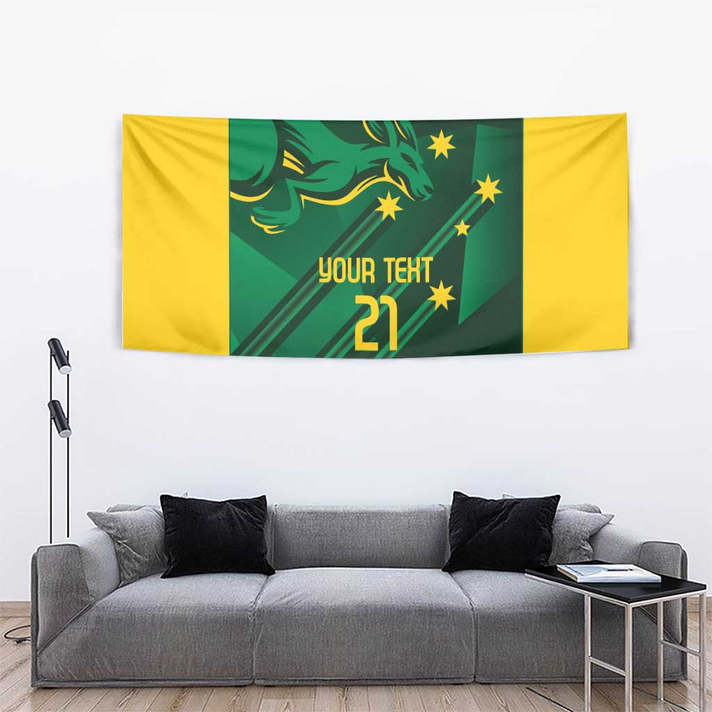 Australia Kangaroo Custom Tapestry Aussie National Color Sporty Pattern - Vibe Hoodie Shop