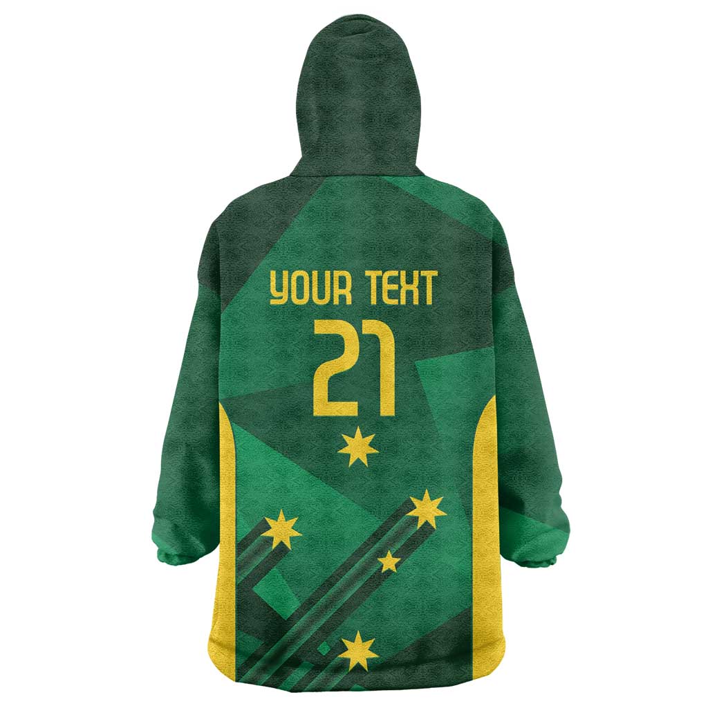 Australia Kangaroo Custom Wearable Blanket Hoodie Aussie National Color Sporty Pattern - Vibe Hoodie Shop