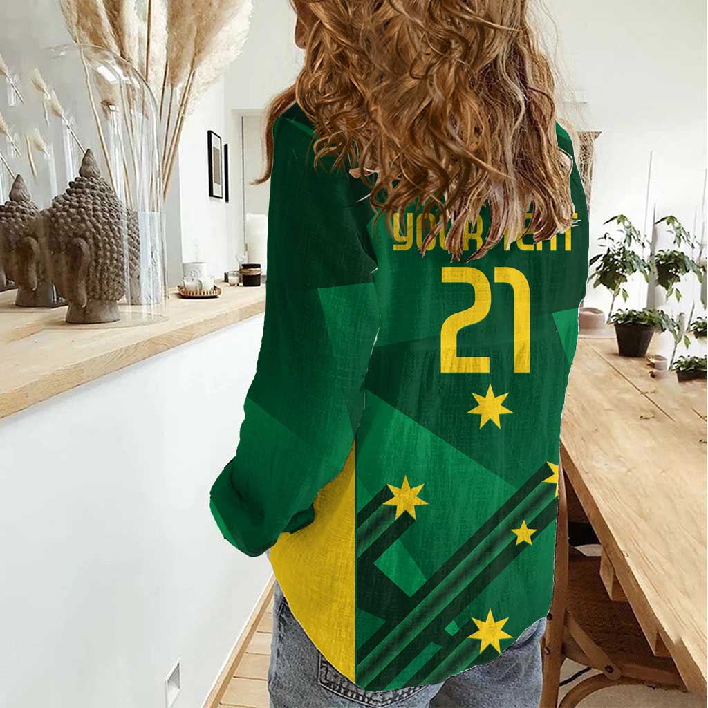 Australia Kangaroo Custom Women Casual Shirt Aussie National Color Sporty Pattern - Vibe Hoodie Shop