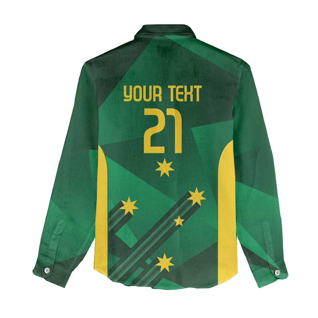 Australia Kangaroo Custom Women Casual Shirt Aussie National Color Sporty Pattern - Vibe Hoodie Shop