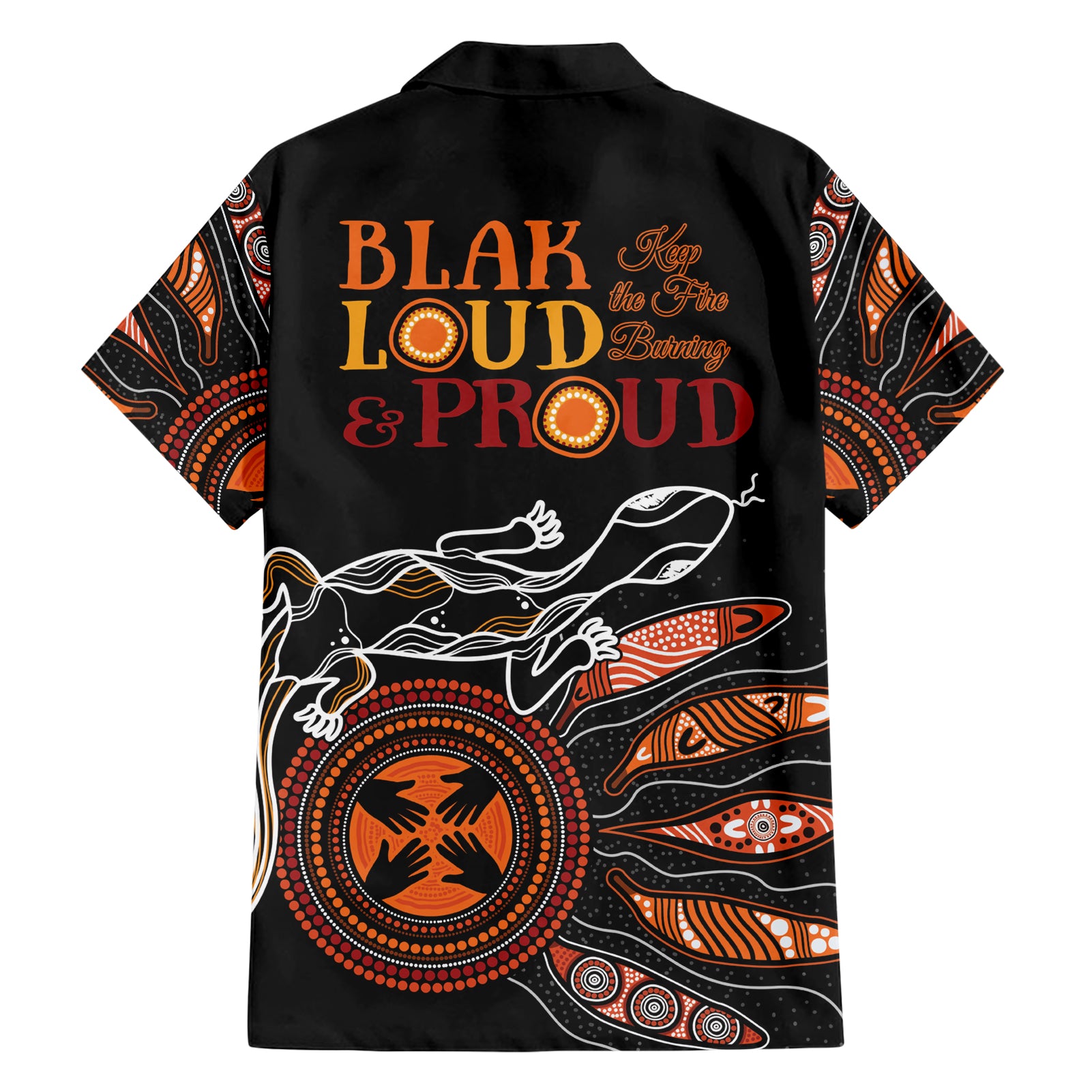 Australia NAIDOC 2024 Hawaiian Shirt Blak Loud and Proud Aboriginal Lizard Art - Vibe Hoodie Shop