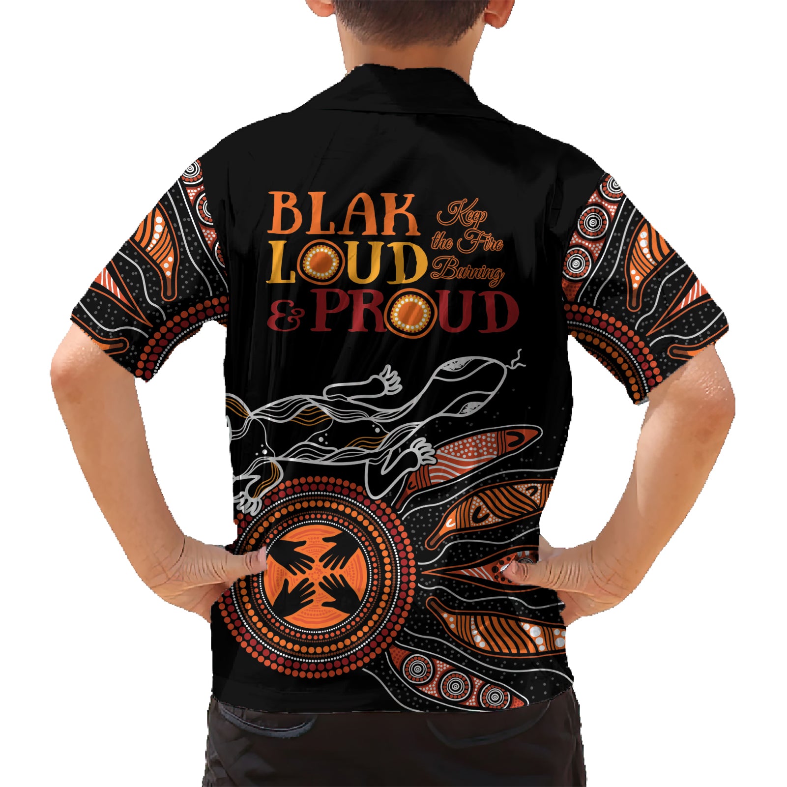 Australia NAIDOC 2024 Hawaiian Shirt Blak Loud and Proud Aboriginal Lizard Art - Vibe Hoodie Shop