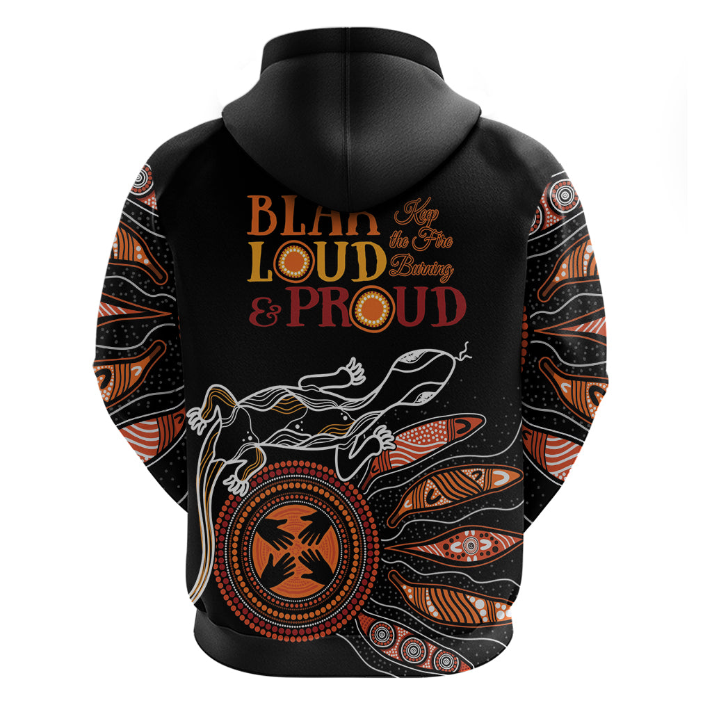 Australia NAIDOC 2024 Hoodie Blak Loud and Proud Aboriginal Lizard Art LT9 - Vibe Hoodie Shop