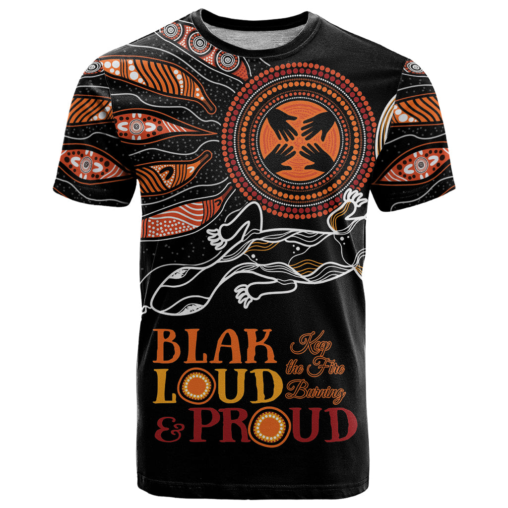 Australia NAIDOC 2024 T Shirt Blak Loud and Proud Aboriginal Lizard Art LT9 - Vibe Hoodie Shop