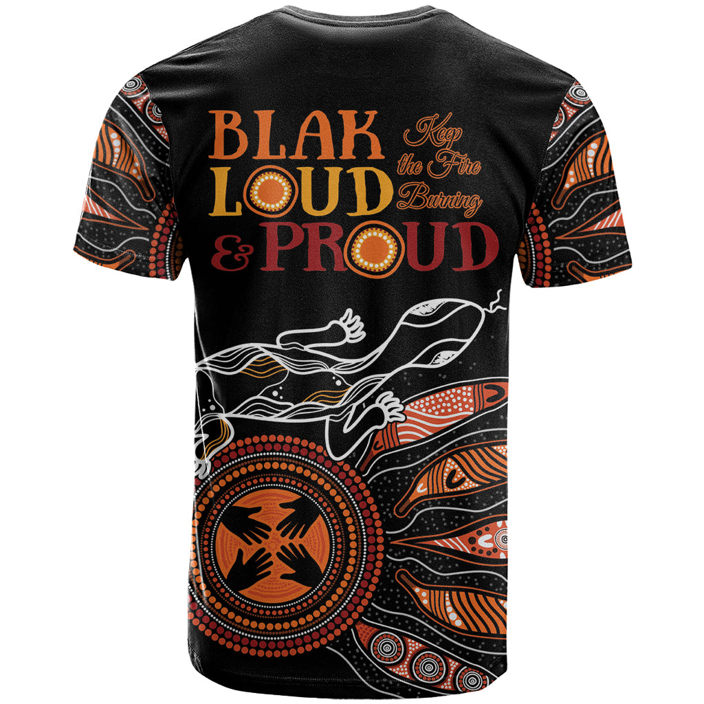 Australia NAIDOC 2024 T Shirt Blak Loud and Proud Aboriginal Lizard Art LT9 - Vibe Hoodie Shop