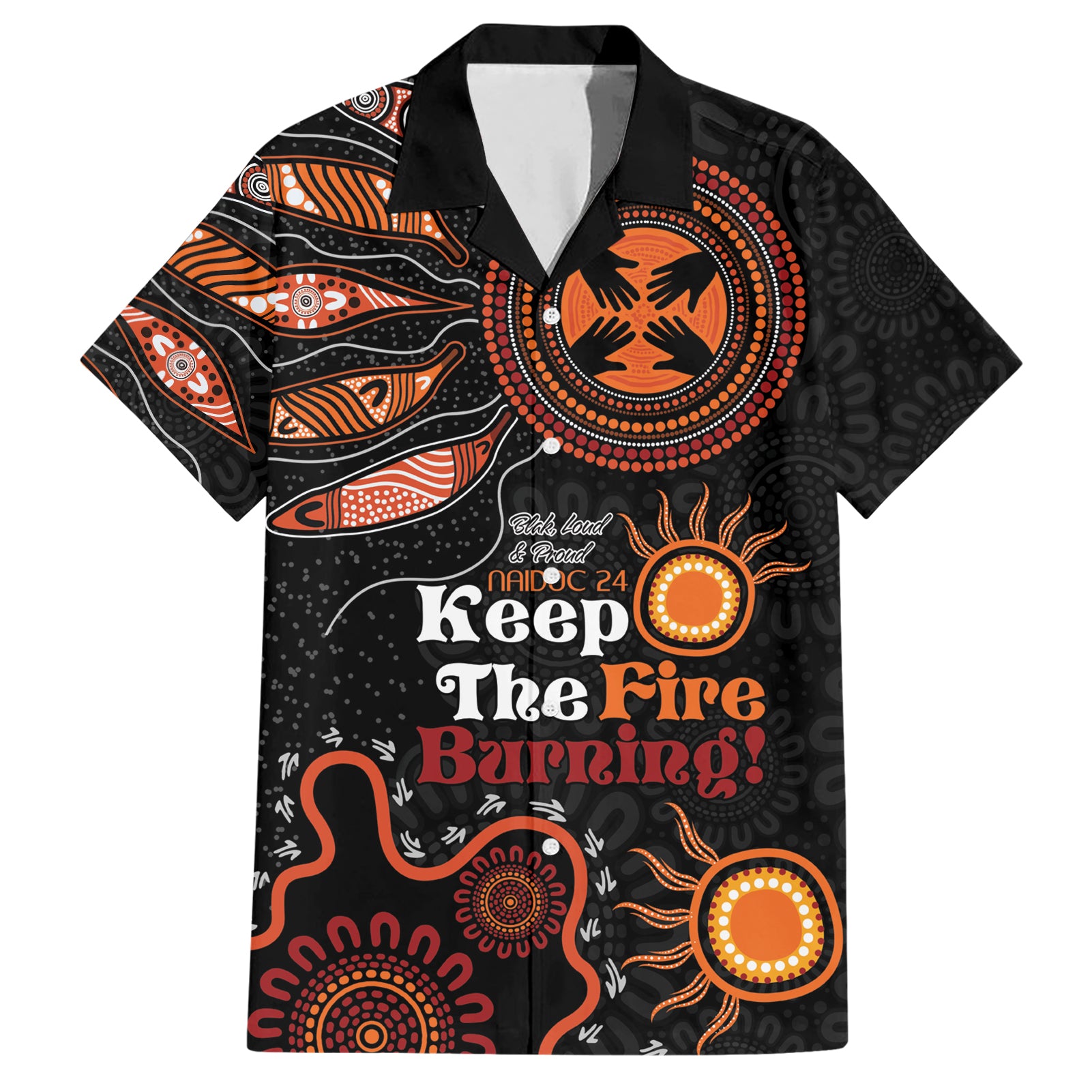 Australia NAIDOC 2024 Hawaiian Shirt Keep the Fire Burning Aboriginal Art - Vibe Hoodie Shop