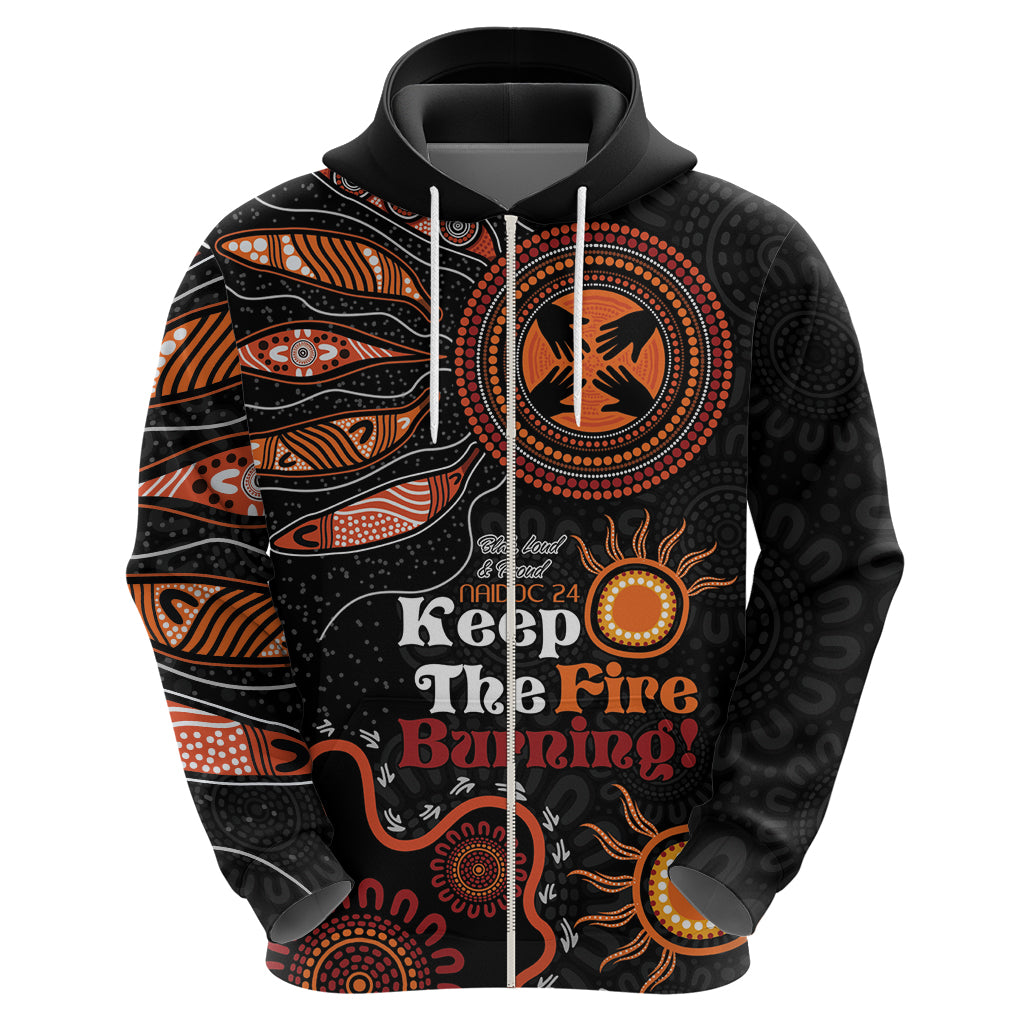 Australia NAIDOC 2024 Hoodie Keep the Fire Burning Aboriginal Art LT9 - Vibe Hoodie Shop