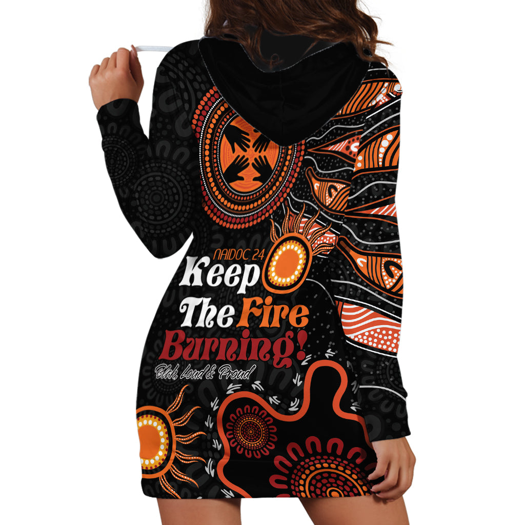 Australia NAIDOC 2024 Hoodie Dress Keep the Fire Burning Aboriginal Art - Vibe Hoodie Shop