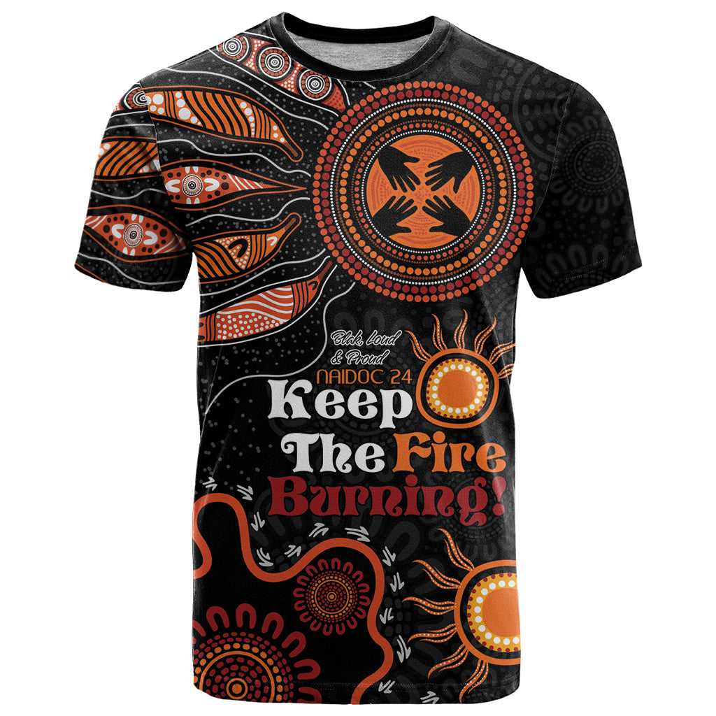 Australia NAIDOC 2024 T Shirt Keep the Fire Burning Aboriginal Art LT9 - Vibe Hoodie Shop