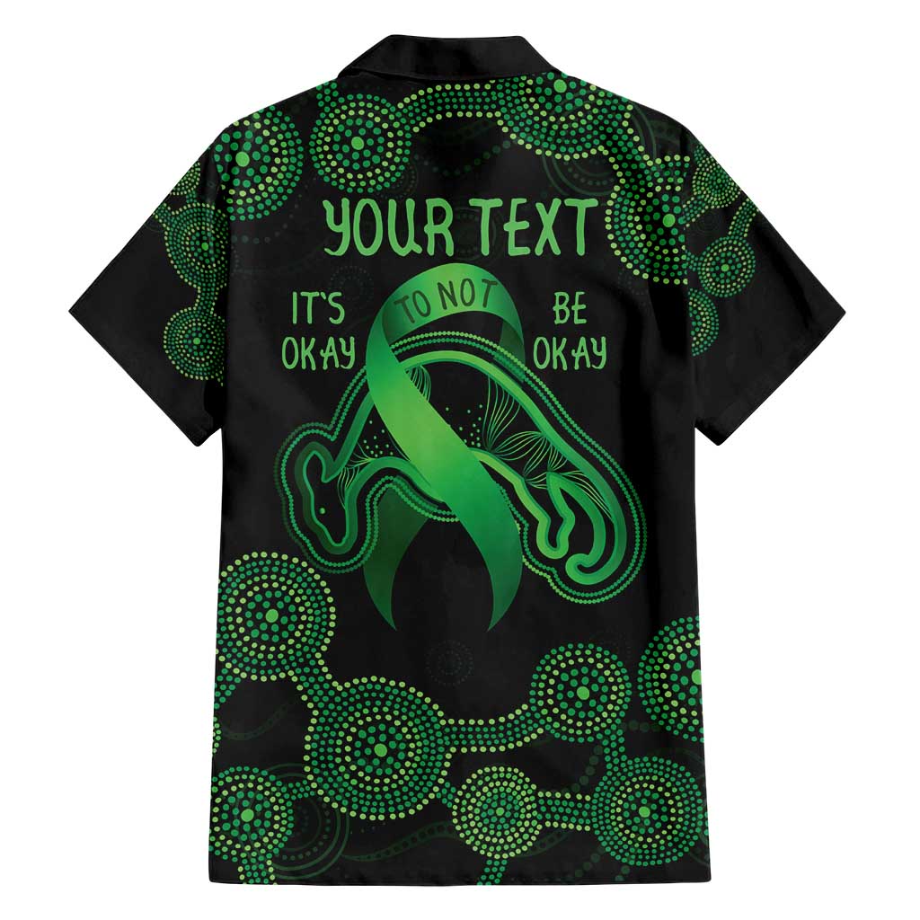 Green Kangaroo Ribbon Aboriginal Personalised Hawaiian Shirt Depression Awareness - Vibe Hoodie Shop