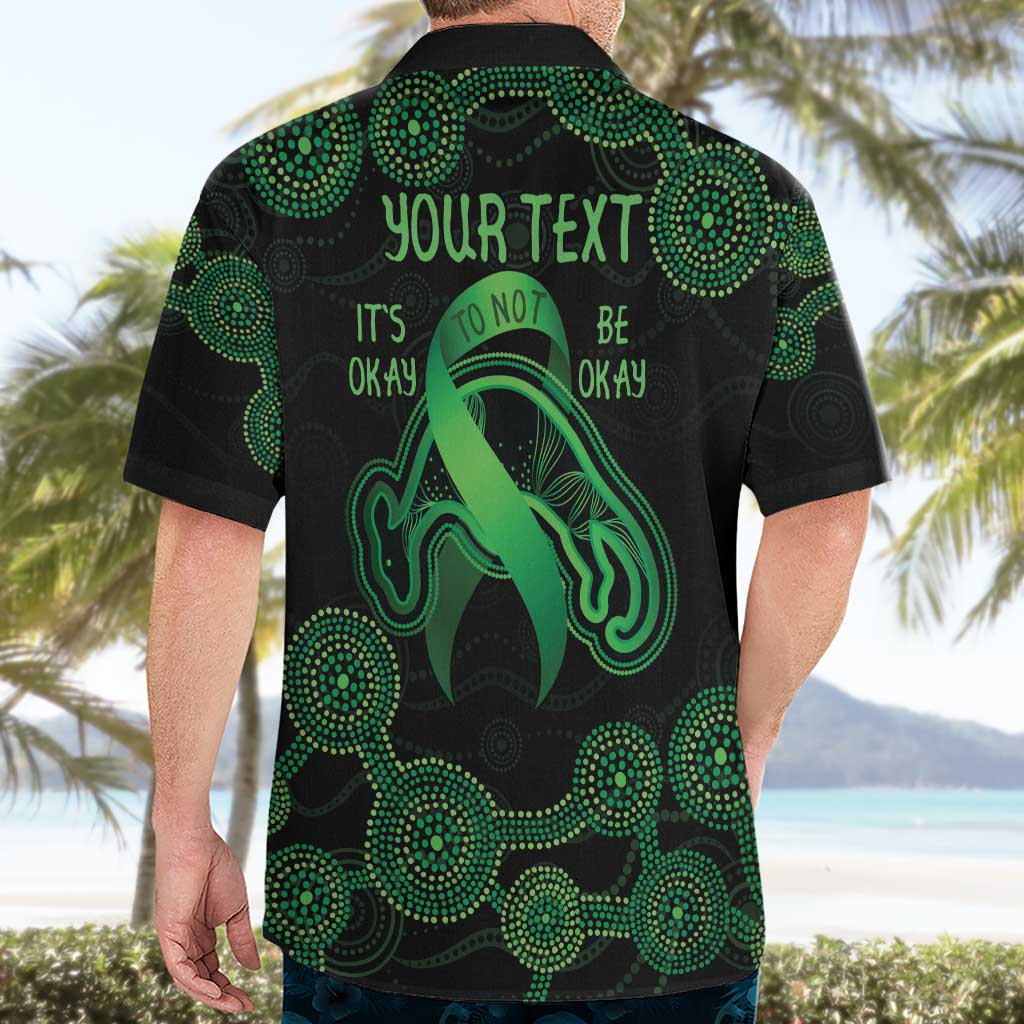 Green Kangaroo Ribbon Aboriginal Personalised Hawaiian Shirt Depression Awareness - Vibe Hoodie Shop