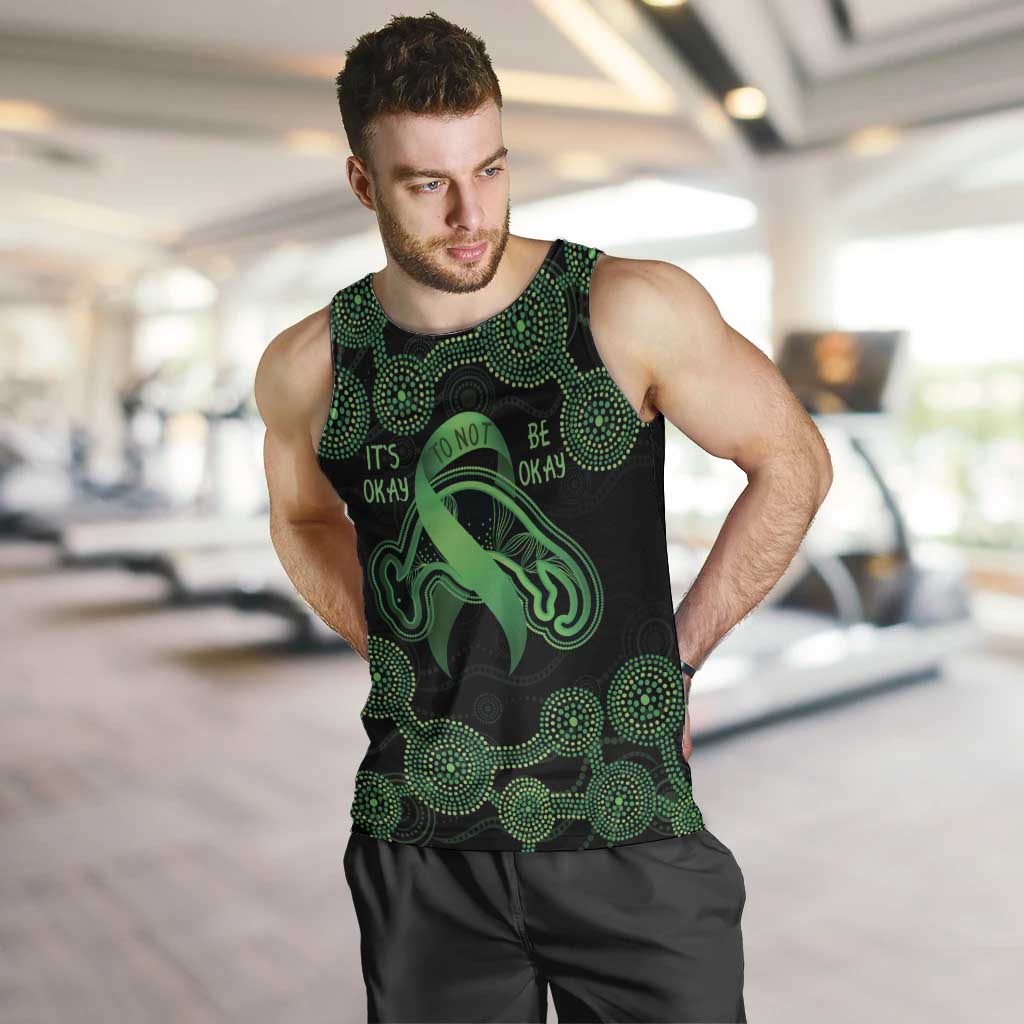 Green Kangaroo Ribbon Aboriginal Personalised Men Tank Top Depression Awareness - Vibe Hoodie Shop