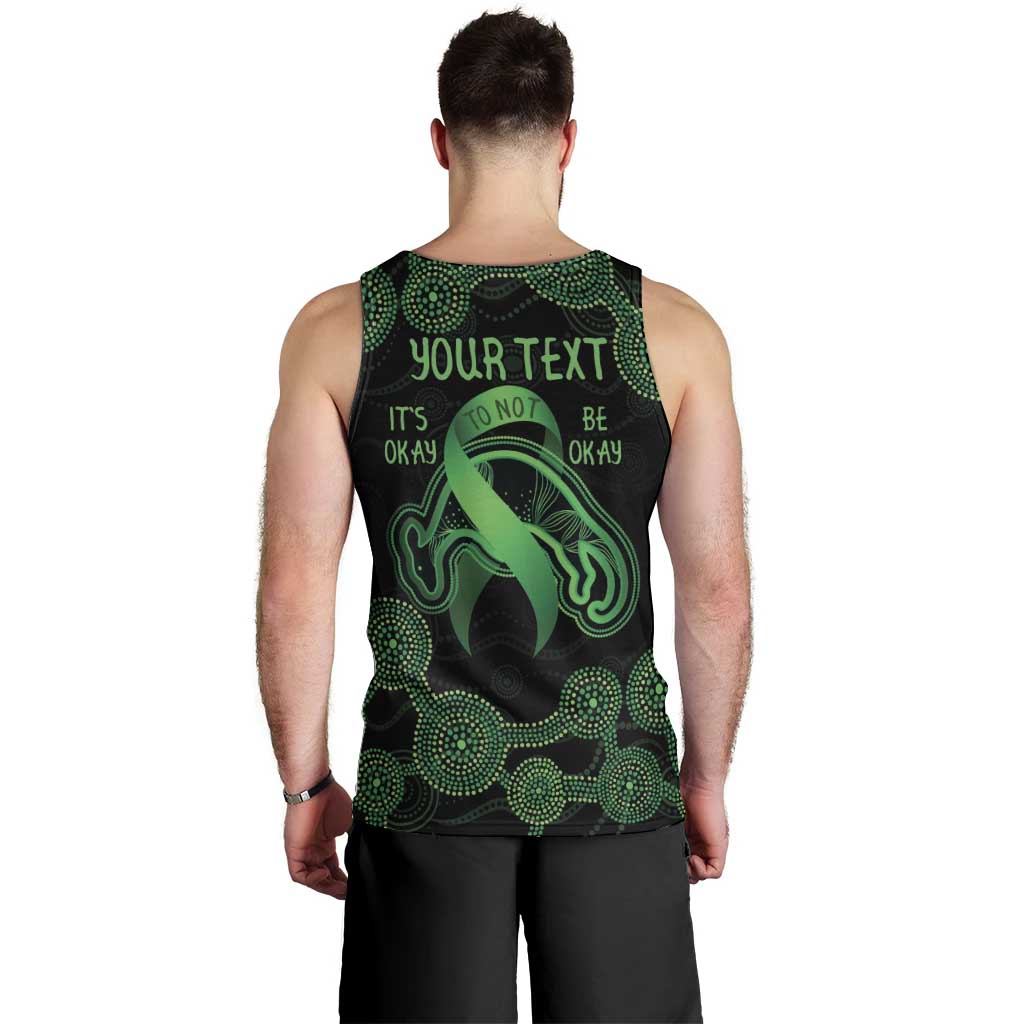 Green Kangaroo Ribbon Aboriginal Personalised Men Tank Top Depression Awareness - Vibe Hoodie Shop