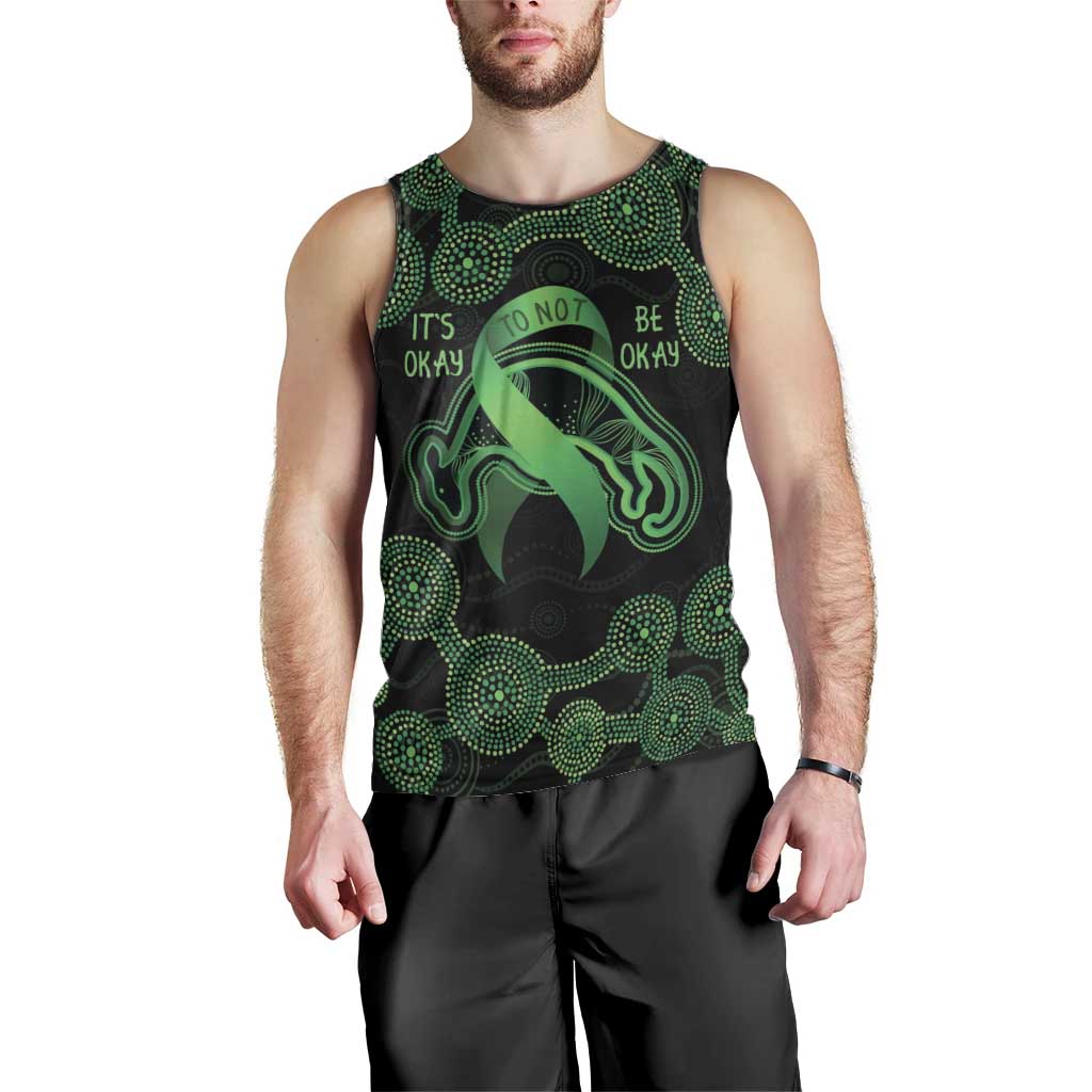 Green Kangaroo Ribbon Aboriginal Personalised Men Tank Top Depression Awareness - Vibe Hoodie Shop