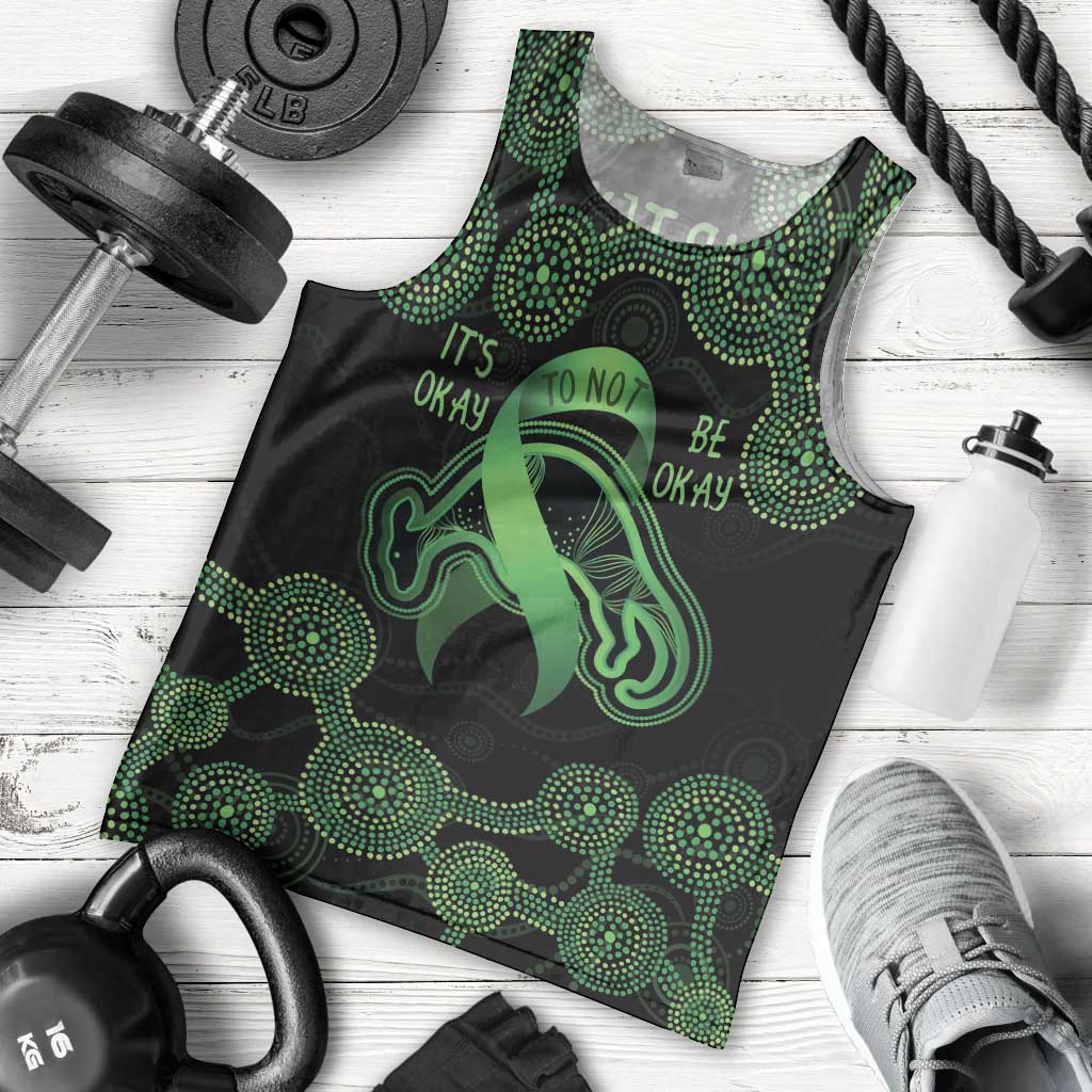 Green Kangaroo Ribbon Aboriginal Personalised Men Tank Top Depression Awareness - Vibe Hoodie Shop