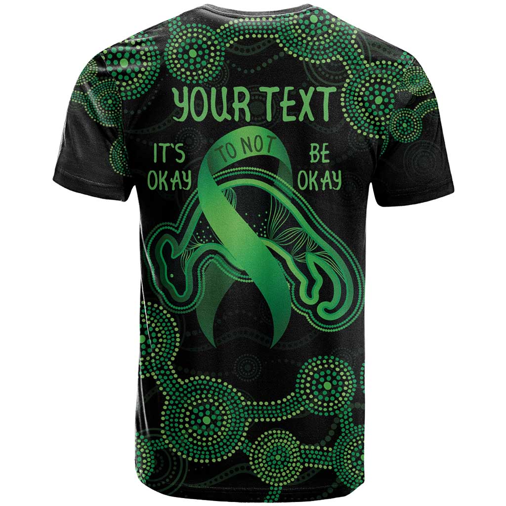 Green Kangaroo Ribbon Aboriginal Personalised T Shirt Depression Awareness LT9 - Vibe Hoodie Shop