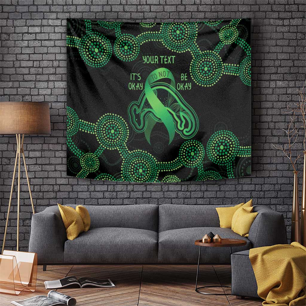 Green Kangaroo Ribbon Aboriginal Personalised Tapestry Depression Awareness - Vibe Hoodie Shop