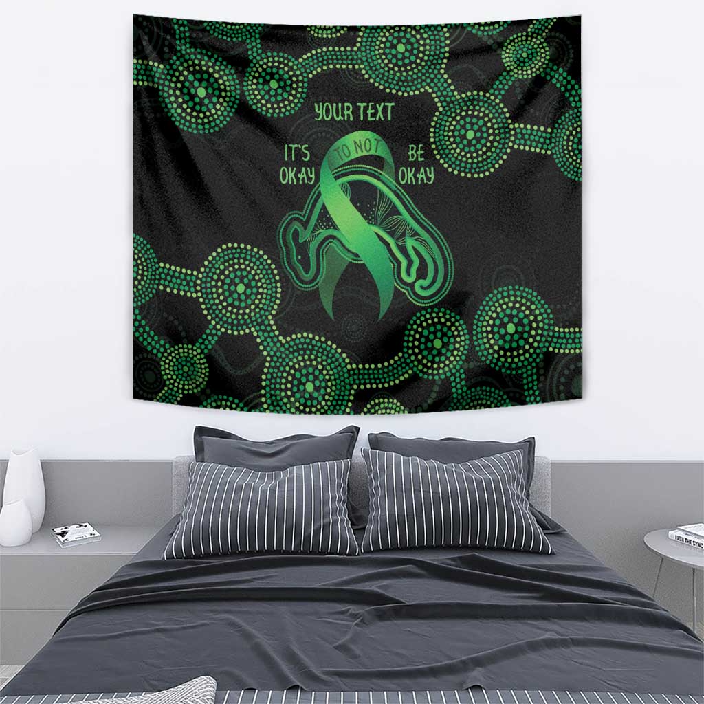 Green Kangaroo Ribbon Aboriginal Personalised Tapestry Depression Awareness - Vibe Hoodie Shop