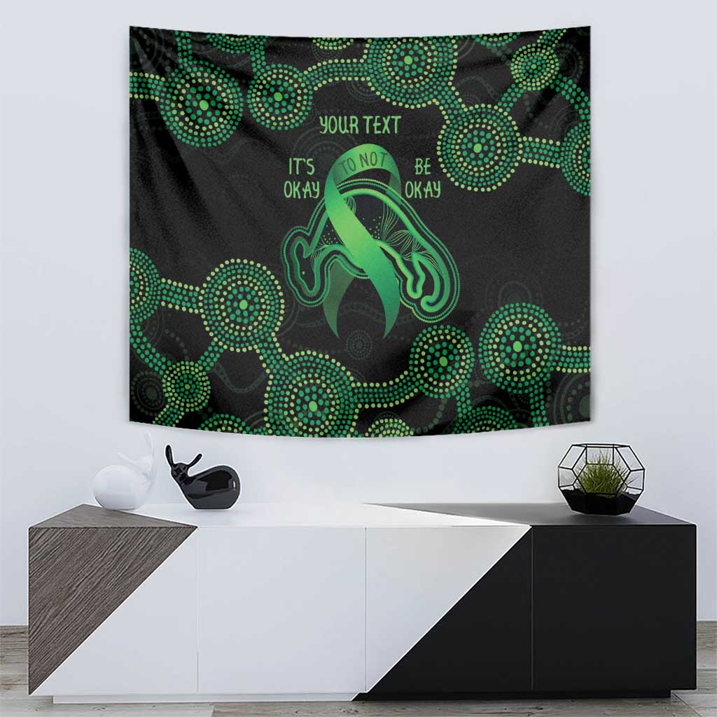 Green Kangaroo Ribbon Aboriginal Personalised Tapestry Depression Awareness - Vibe Hoodie Shop