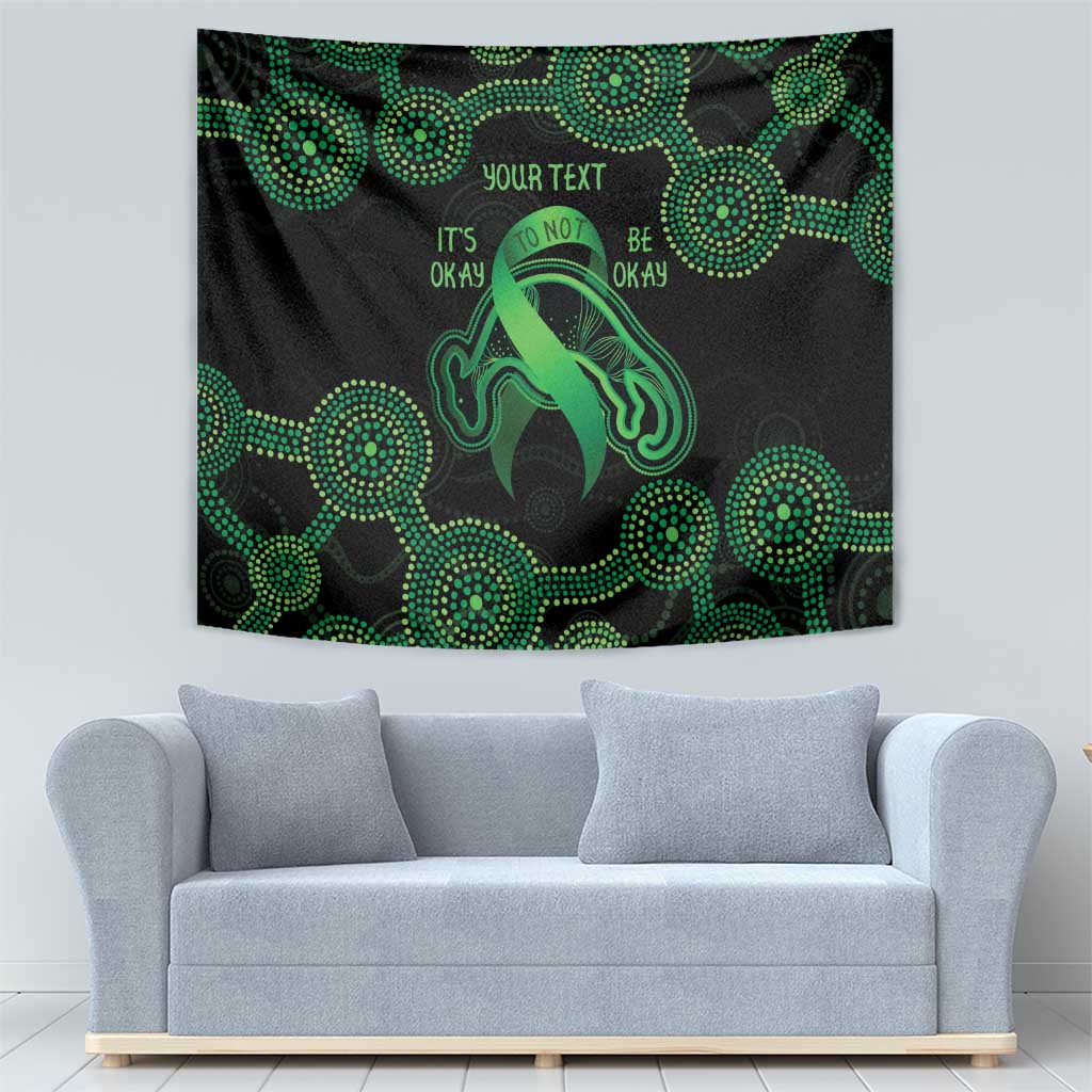 Green Kangaroo Ribbon Aboriginal Personalised Tapestry Depression Awareness - Vibe Hoodie Shop