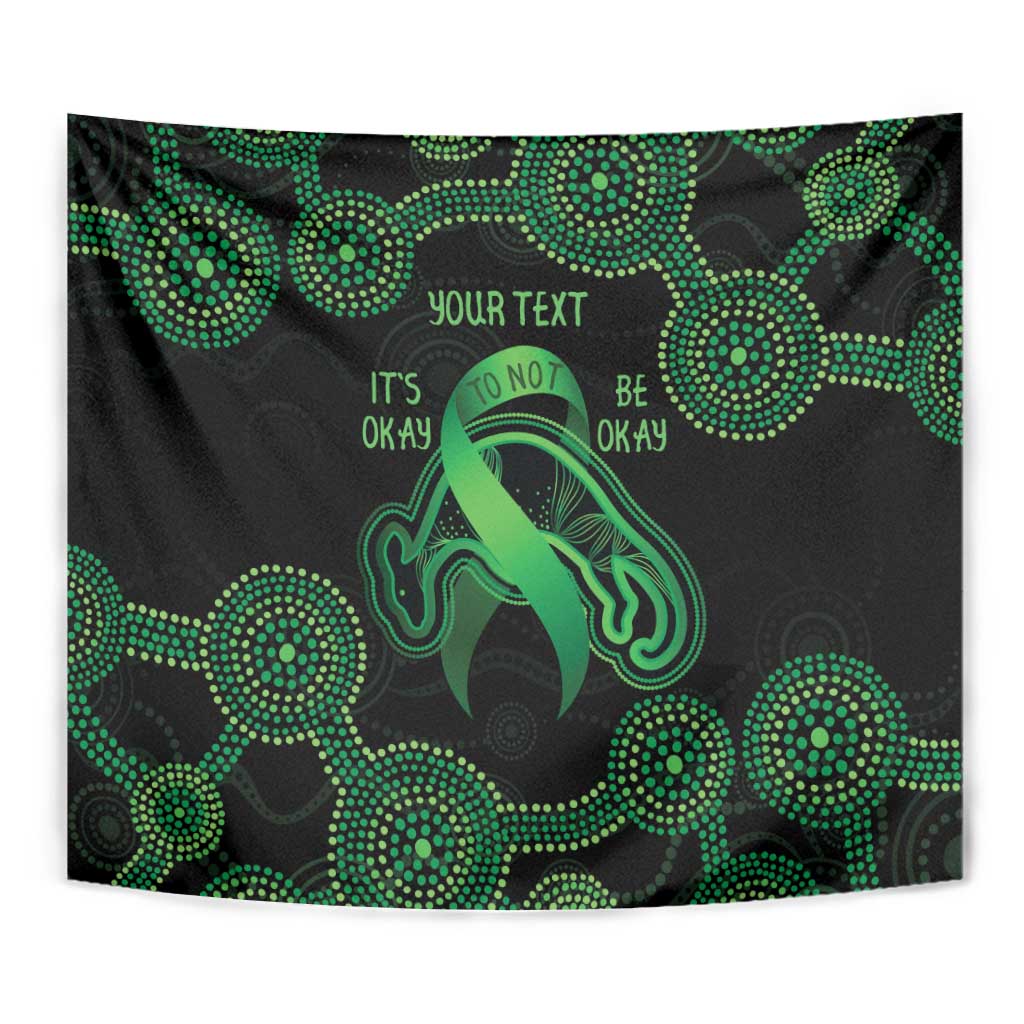 Green Kangaroo Ribbon Aboriginal Personalised Tapestry Depression Awareness - Vibe Hoodie Shop