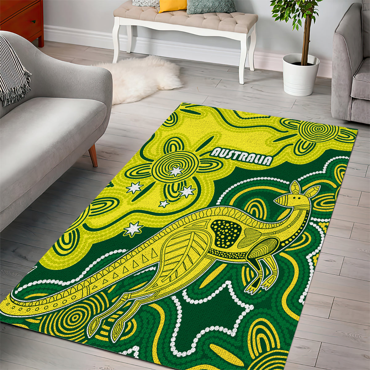 Australia Cricket Area Rug Go Aussie World Cup 2023 Aboriginal Style Unique - Vibe Hoodie Shop