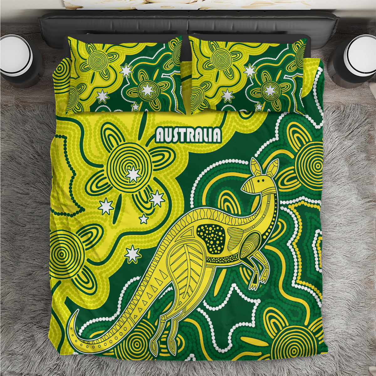 Australia Cricket Bedding Set Go Aussie World Cup 2023 Aboriginal Style Unique - Vibe Hoodie Shop