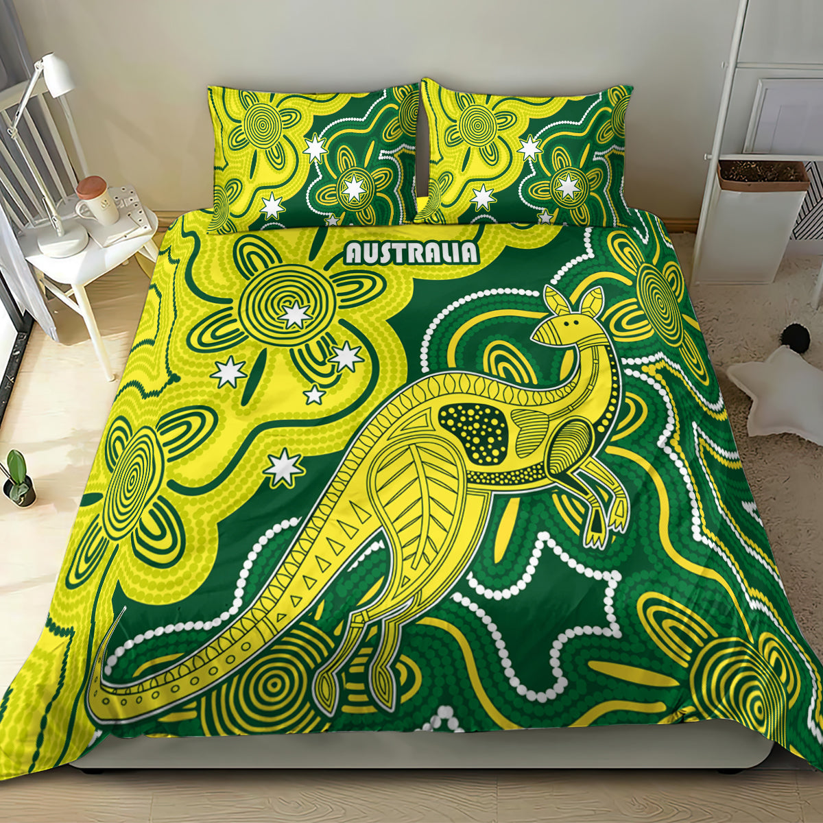 Australia Cricket Bedding Set Go Aussie World Cup 2023 Aboriginal Style Unique - Vibe Hoodie Shop