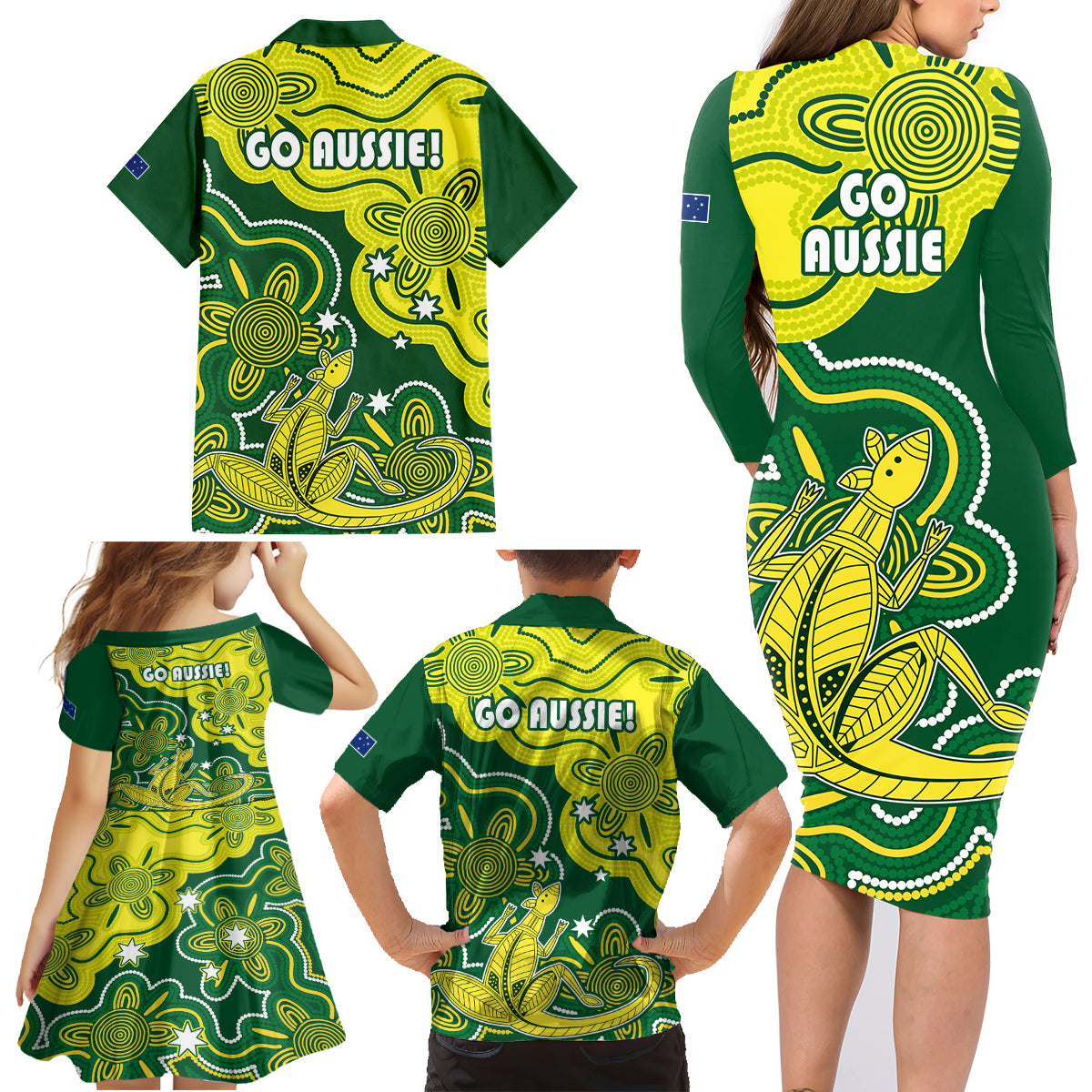 australia-cricket-family-matching-long-sleeve-bodycon-dress-and-hawaiian-shirt-go-aussie-world-cup-2023-aboriginal-style-unique