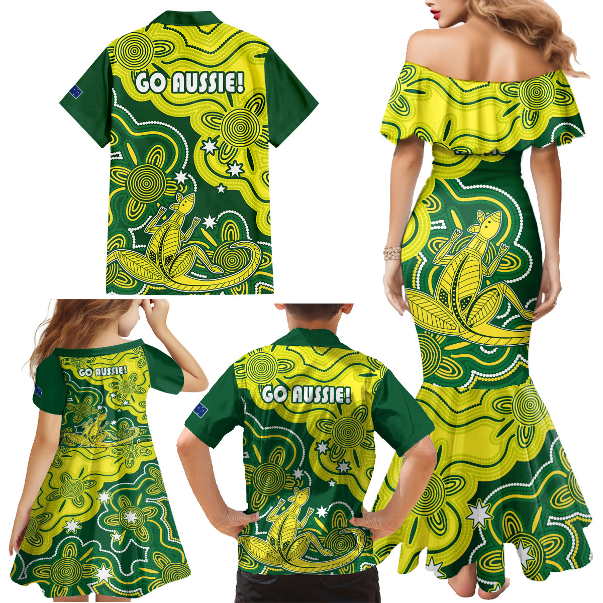 australia-cricket-family-matching-mermaid-dress-and-hawaiian-shirt-go-aussie-world-cup-2023-aboriginal-style-unique