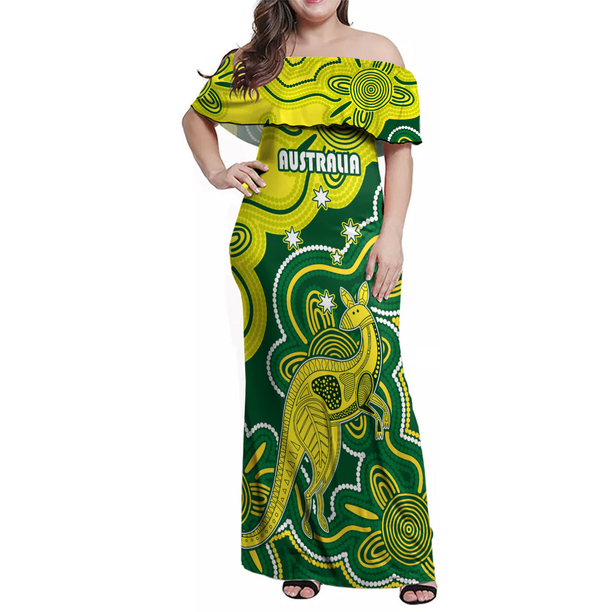 australia-cricket-family-matching-off-shoulder-maxi-dress-and-hawaiian-shirt-go-aussie-world-cup-2023-aboriginal-style-unique