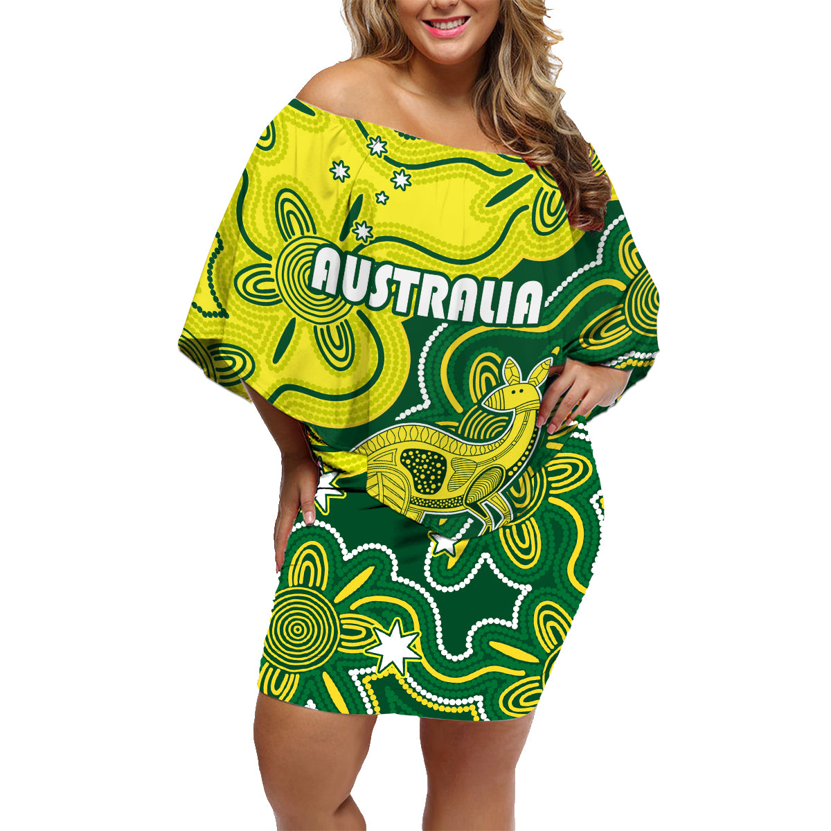 australia-cricket-family-matching-off-shoulder-short-dress-and-hawaiian-shirt-go-aussie-world-cup-2023-aboriginal-style-unique