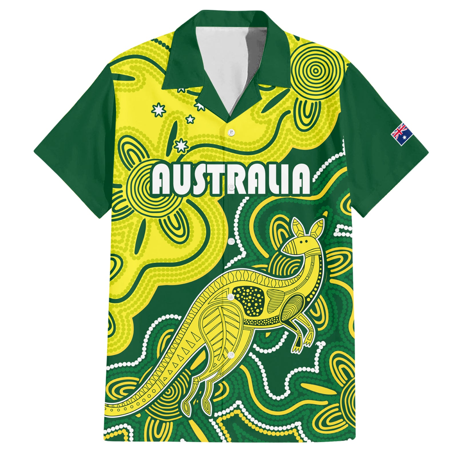 australia-cricket-family-matching-short-sleeve-bodycon-dress-and-hawaiian-shirt-go-aussie-world-cup-2023-aboriginal-style-unique