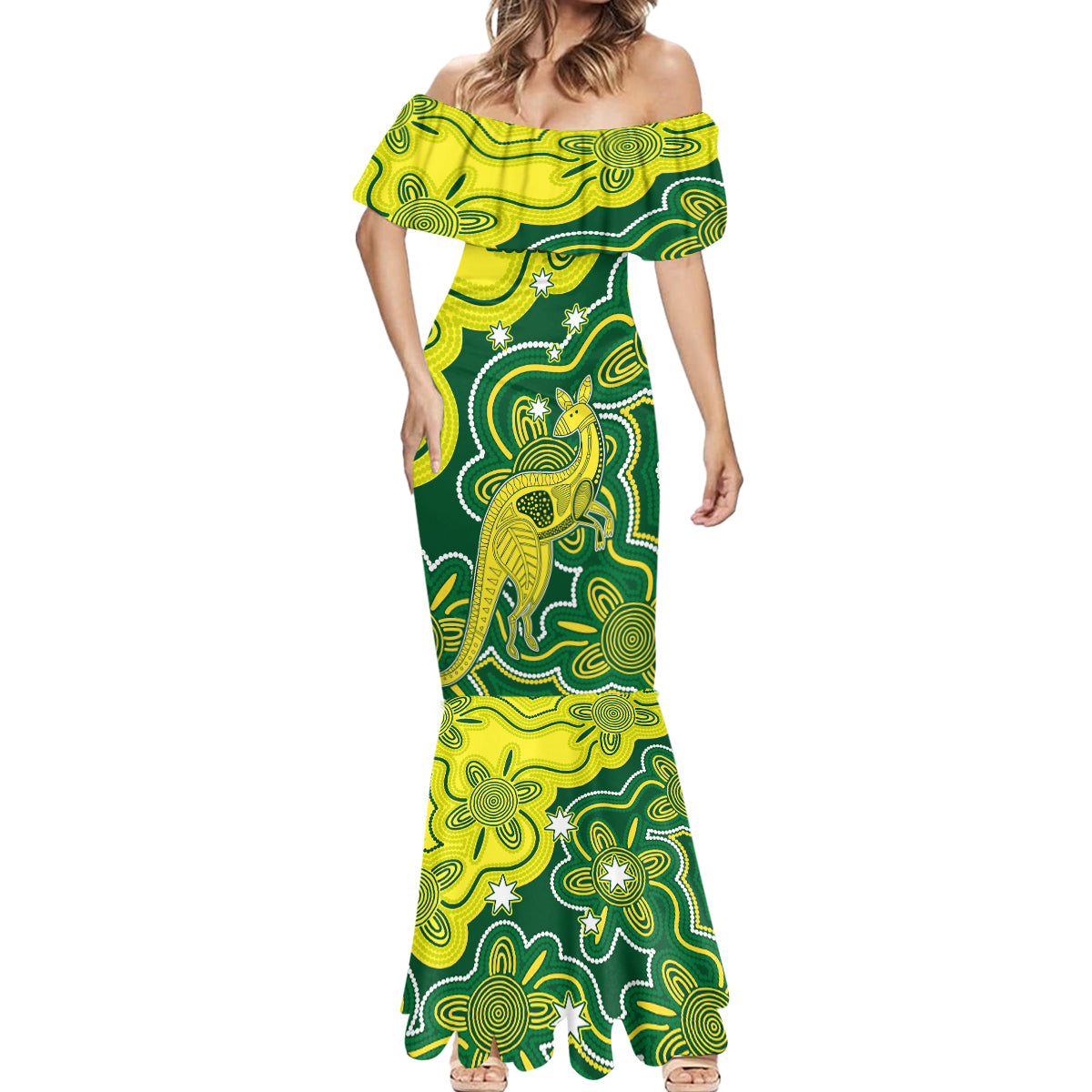 australia-cricket-mermaid-dress-go-aussie-world-cup-2023-aboriginal-style-unique