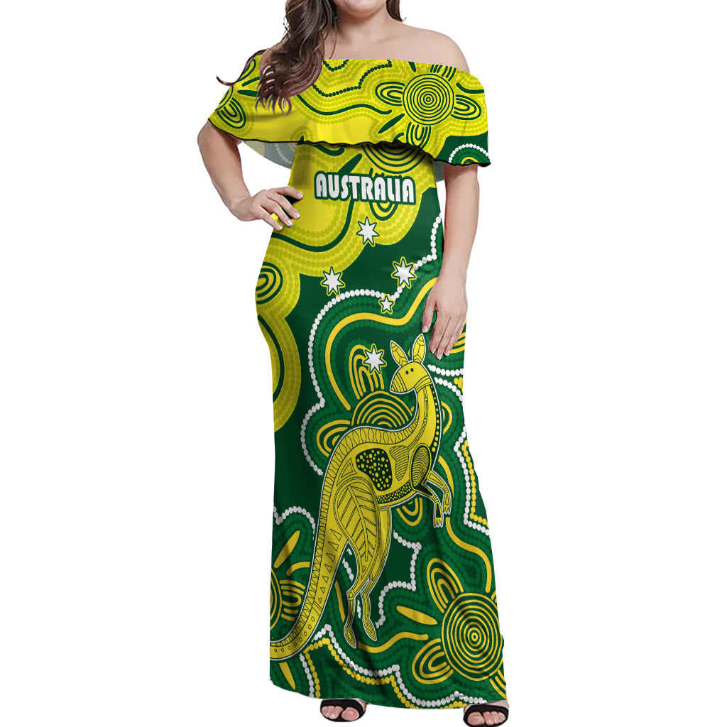 australia-cricket-off-shoulder-maxi-dress-go-aussie-world-cup-2023-aboriginal-style-unique