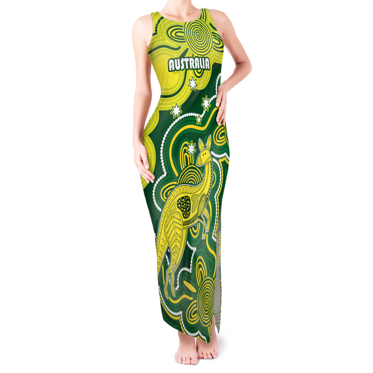 australia-cricket-tank-maxi-dress-go-aussie-world-cup-2023-aboriginal-style-unique