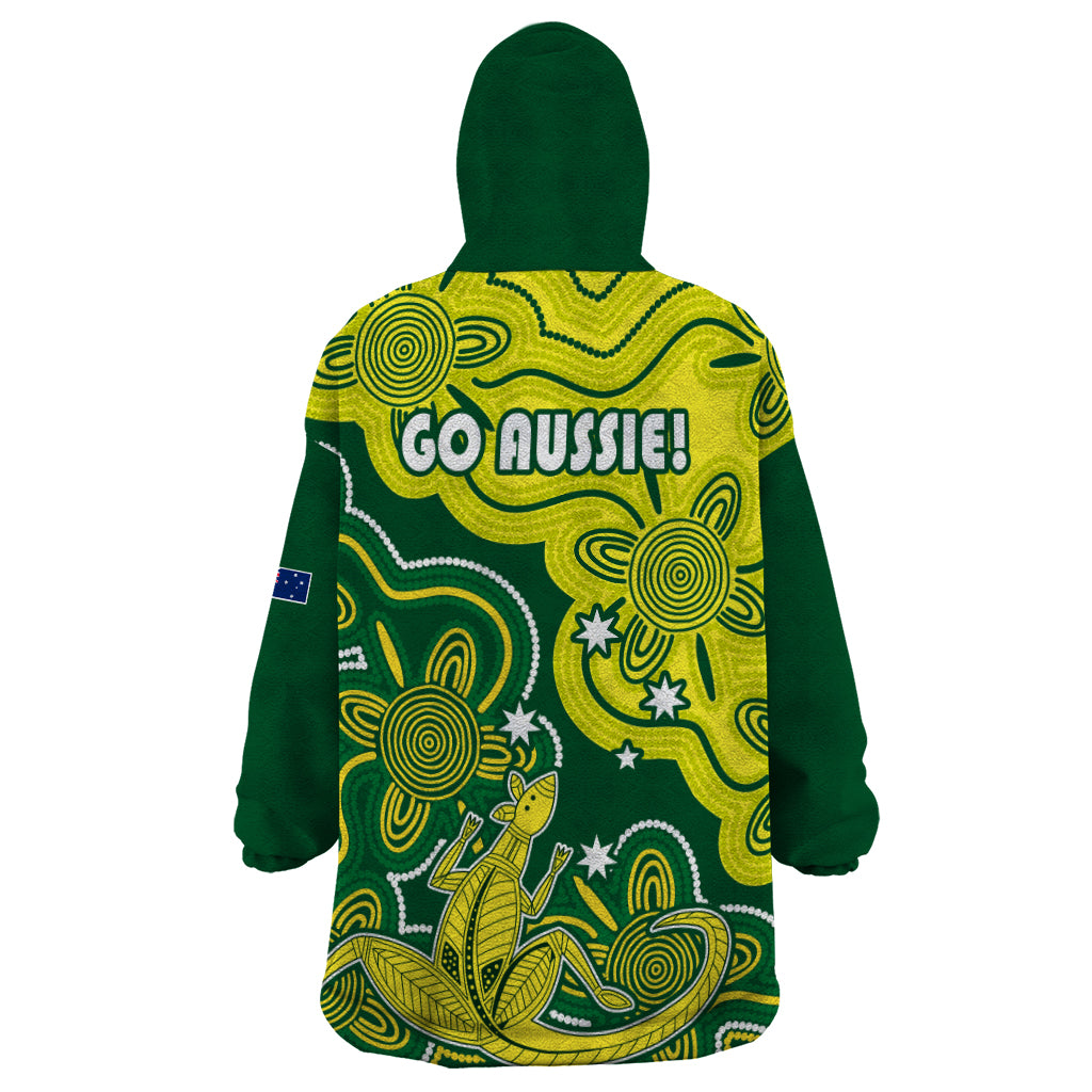 Australia Cricket Wearable Blanket Hoodie Go Aussie World Cup 2023 Aboriginal Style Unique - Vibe Hoodie Shop