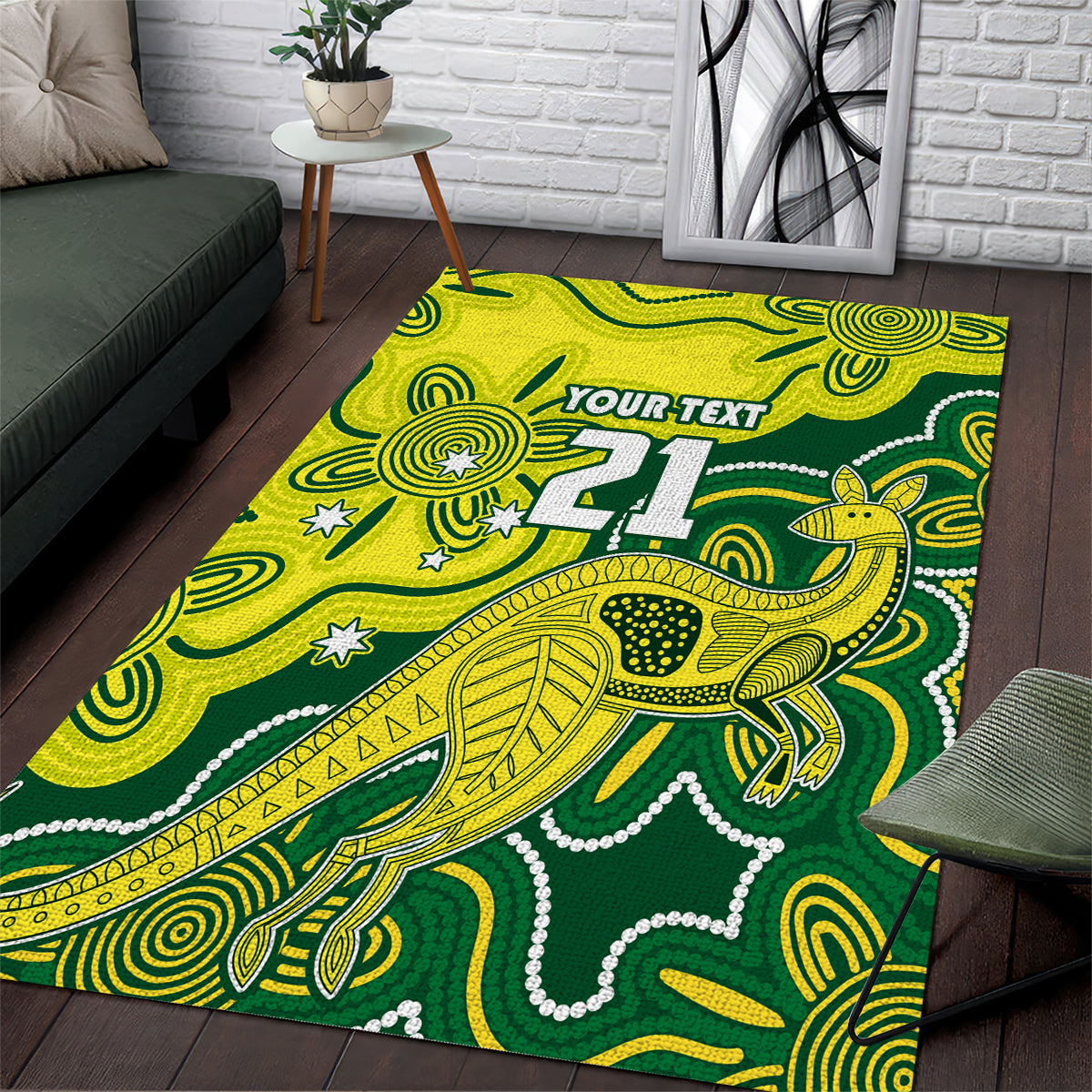 Custom Australia Cricket Area Rug Go Aussie World Cup 2023 Aboriginal Style Unique - Vibe Hoodie Shop