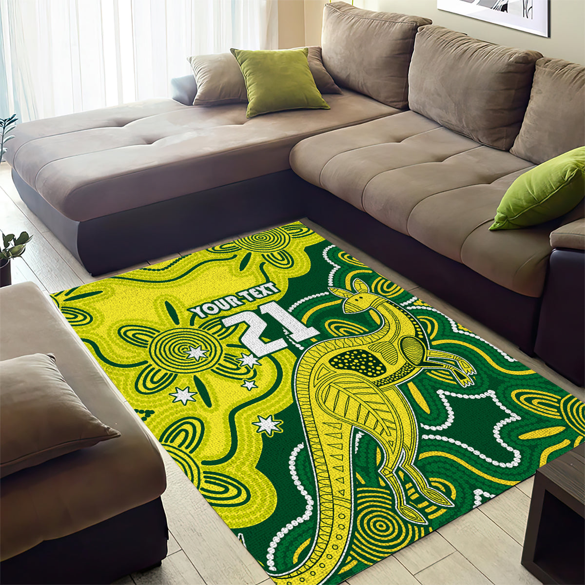 Custom Australia Cricket Area Rug Go Aussie World Cup 2023 Aboriginal Style Unique - Vibe Hoodie Shop