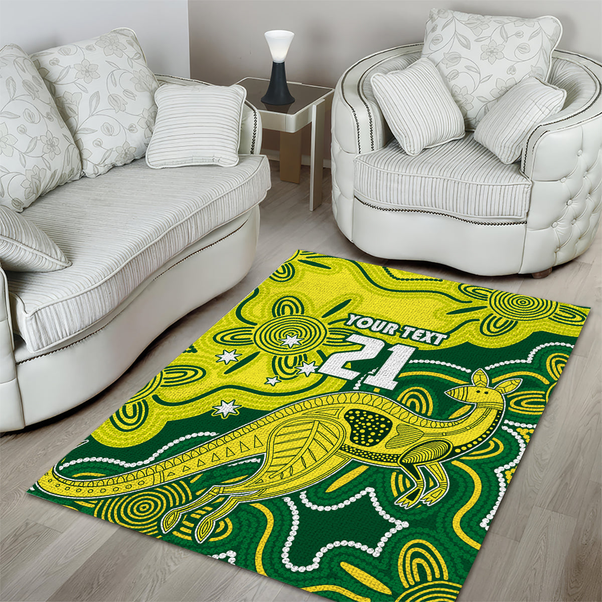 Custom Australia Cricket Area Rug Go Aussie World Cup 2023 Aboriginal Style Unique - Vibe Hoodie Shop