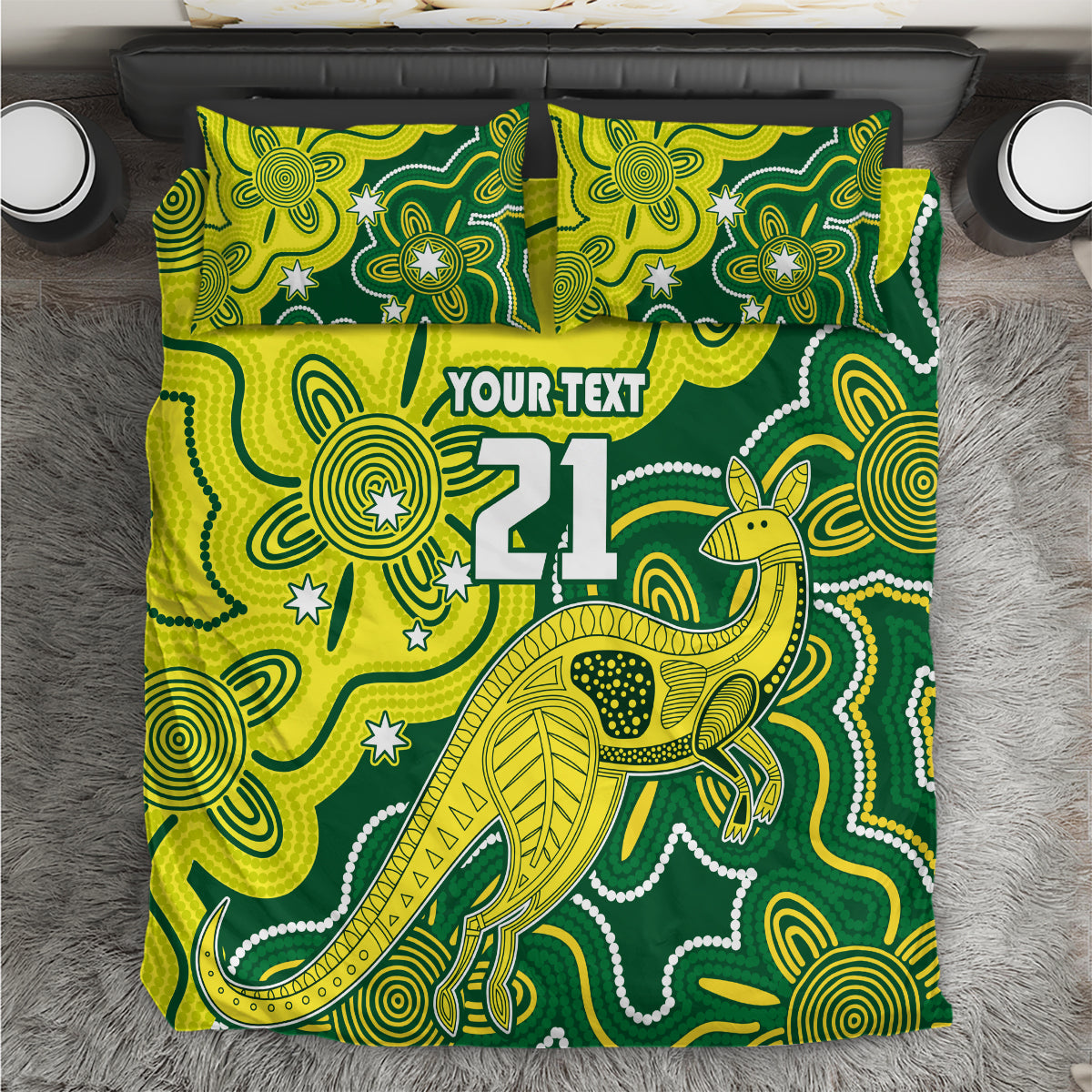 Custom Australia Cricket Bedding Set Go Aussie World Cup 2023 Aboriginal Style Unique - Vibe Hoodie Shop