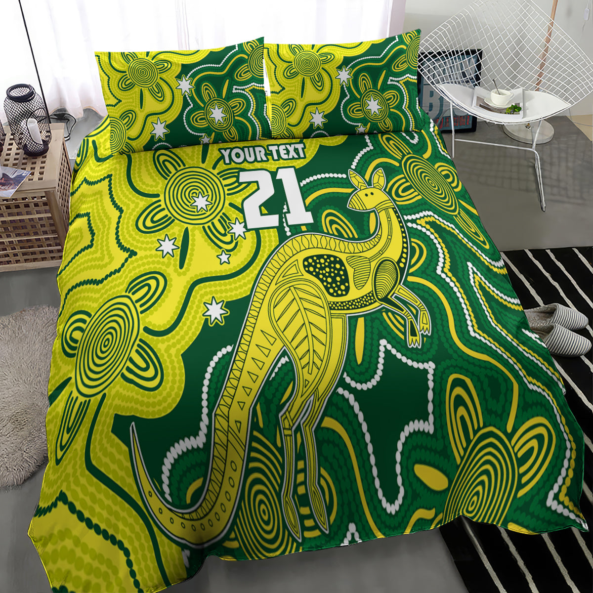 Custom Australia Cricket Bedding Set Go Aussie World Cup 2023 Aboriginal Style Unique - Vibe Hoodie Shop