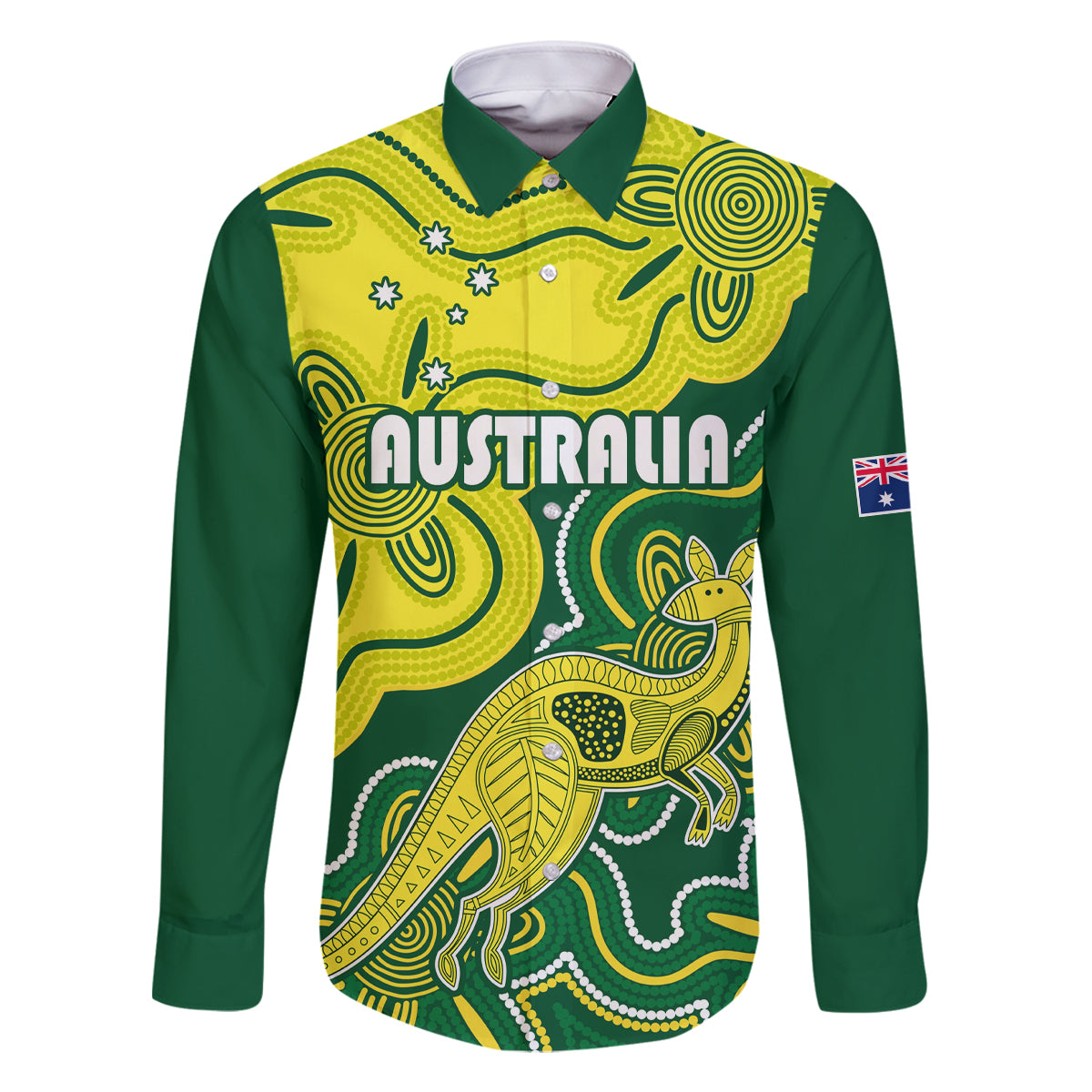 custom-australia-cricket-family-matching-long-sleeve-bodycon-dress-and-hawaiian-shirt-go-aussie-world-cup-2023-aboriginal-style-unique