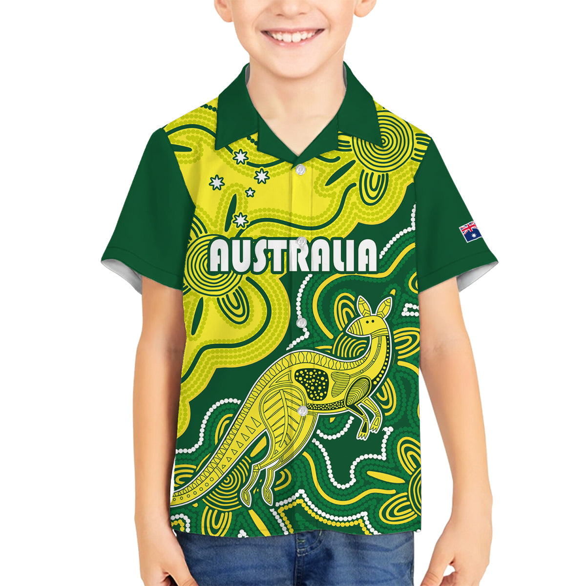 custom-australia-cricket-family-matching-long-sleeve-bodycon-dress-and-hawaiian-shirt-go-aussie-world-cup-2023-aboriginal-style-unique