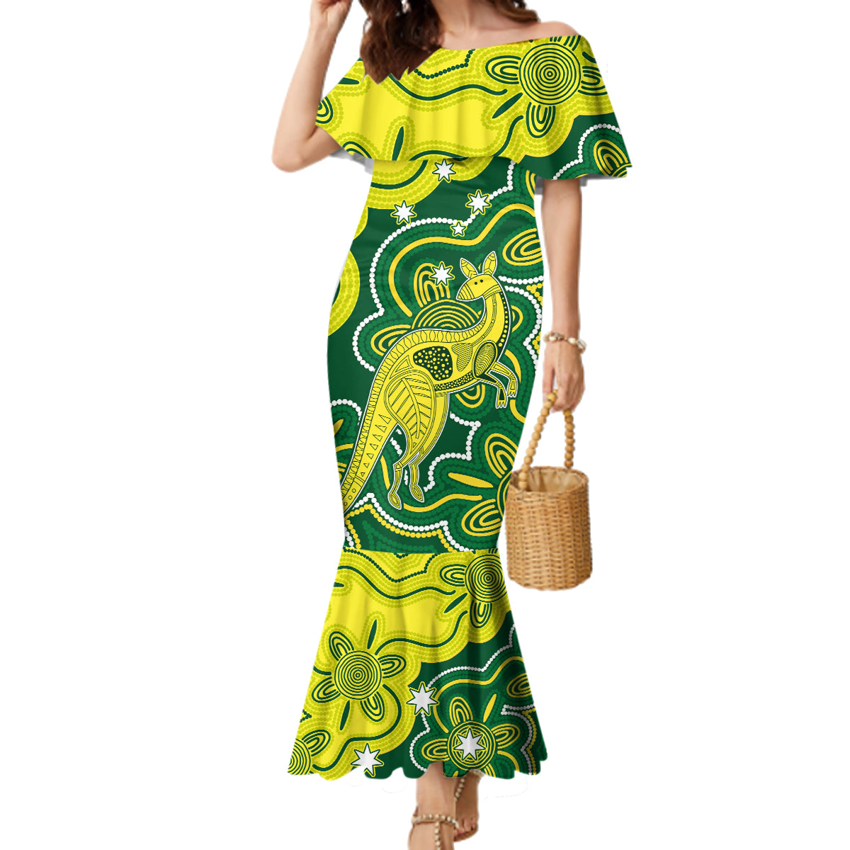 custom-australia-cricket-family-matching-mermaid-dress-and-hawaiian-shirt-go-aussie-world-cup-2023-aboriginal-style-unique