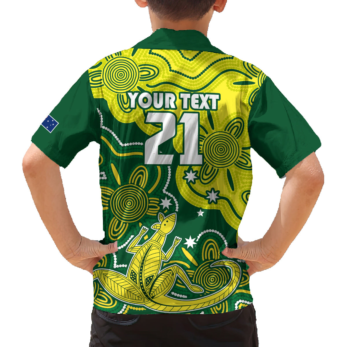 custom-australia-cricket-family-matching-off-shoulder-long-sleeve-dress-and-hawaiian-shirt-go-aussie-world-cup-2023-aboriginal-style-unique